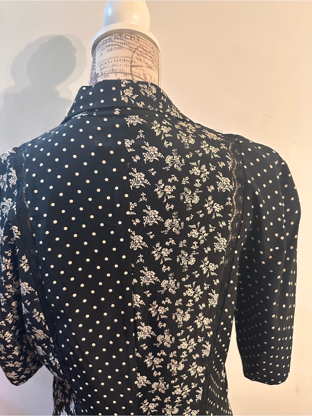 Gala Blanc Black and White Mixed-Print Button-Front Mini Dress - Picture 5 of 10